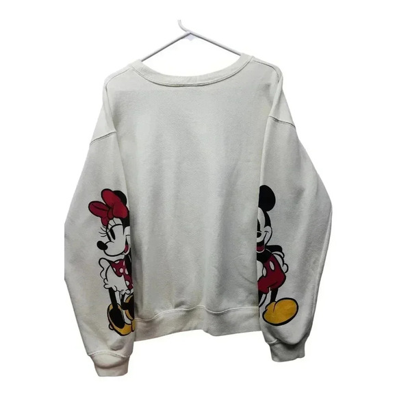 Disney Mickey‎ Minnie Mouse Sweater L 11-13 Sweatshirt Crew Neck Oversized 90s - Picture 9 of 10